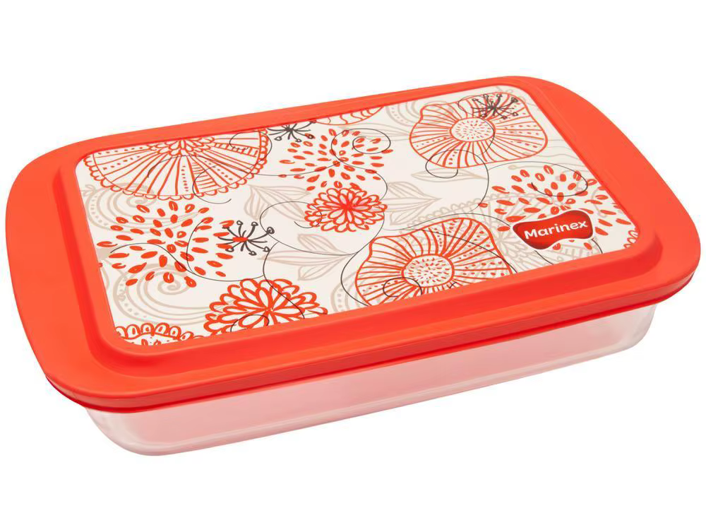 3.7L Rectangular Glass Lasander with Lid