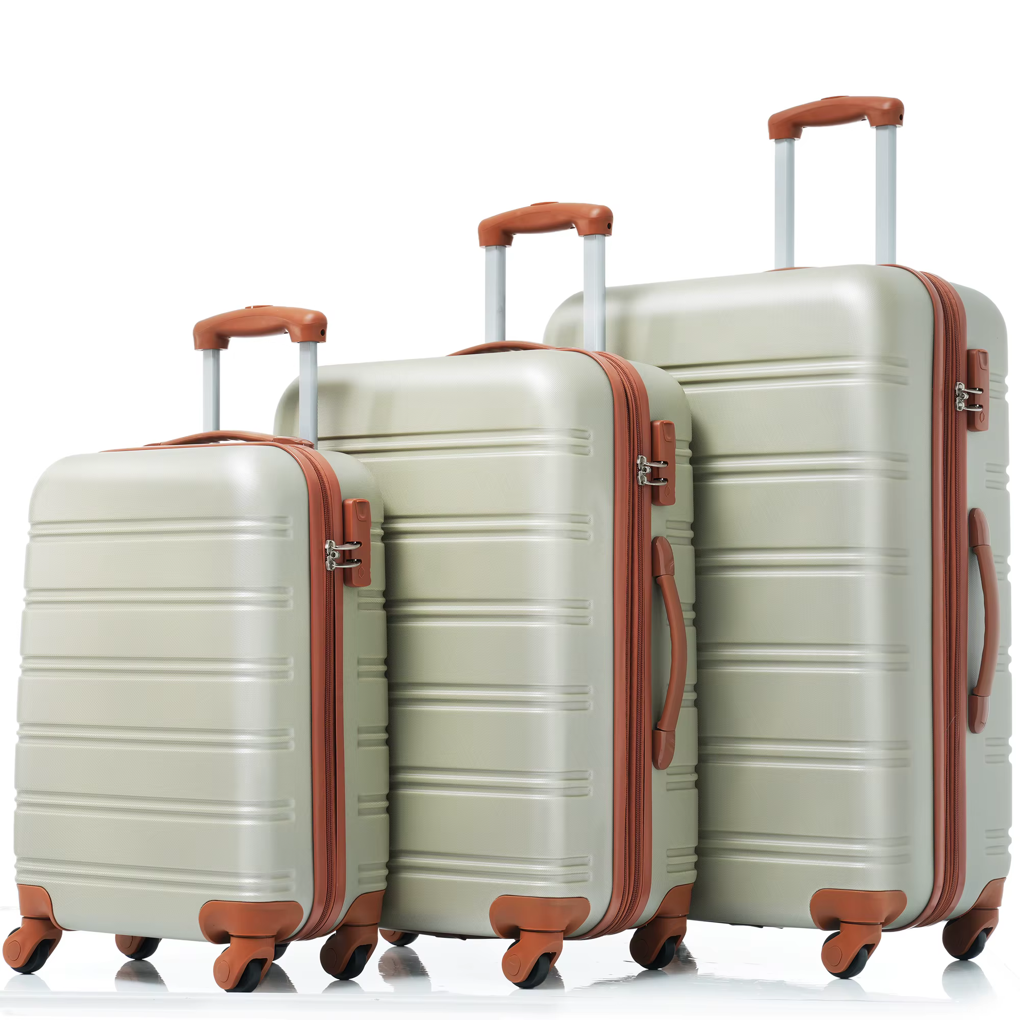 ZHUISHU Suitcase Set Hard-shell Suitcase Trolley Case Travel Case Hand Luggage 4 Wheels M-L-XL Set ABS Material Dark Blue Bags