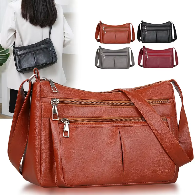 2023 Trend Korean Handbags for Women, Designer Luxury Brands, Ladies Shoulder Bags, soft leather fashion, Da