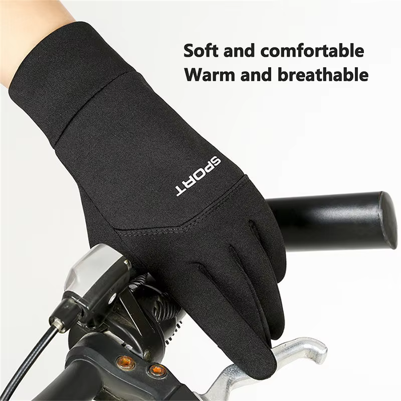 Windproof and Waterproof Outdoor Gloves, Touch Screen, Thumb and Index Finger Fingertips, Warm Gloves for Running, Cycling