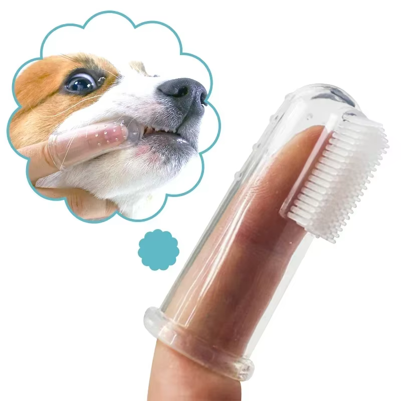 Super soft pet finger toothbrush, Tte dog brush, bad breathing teeth care tool, dog cat