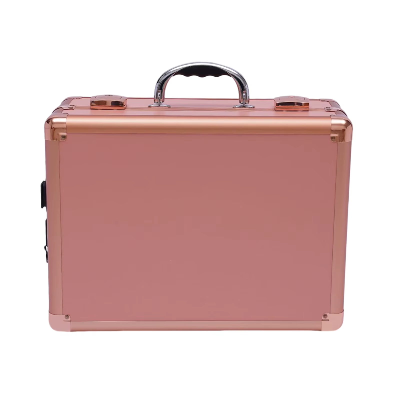Champagne Gold Portable LED Makeup Train Case with Dimmable Lights and Mirror - Large Capacity Cosmetic Organizer
