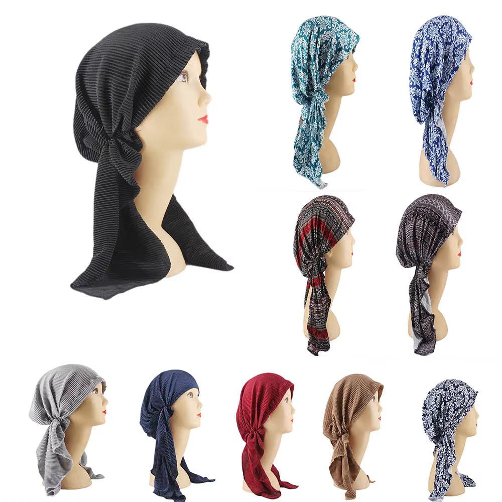Top Sale Fashion New Women Beanies Skullies Arab Middle East Lady Hat Headwrap Tube Turban Bonnet Headwear Underscarf Hats