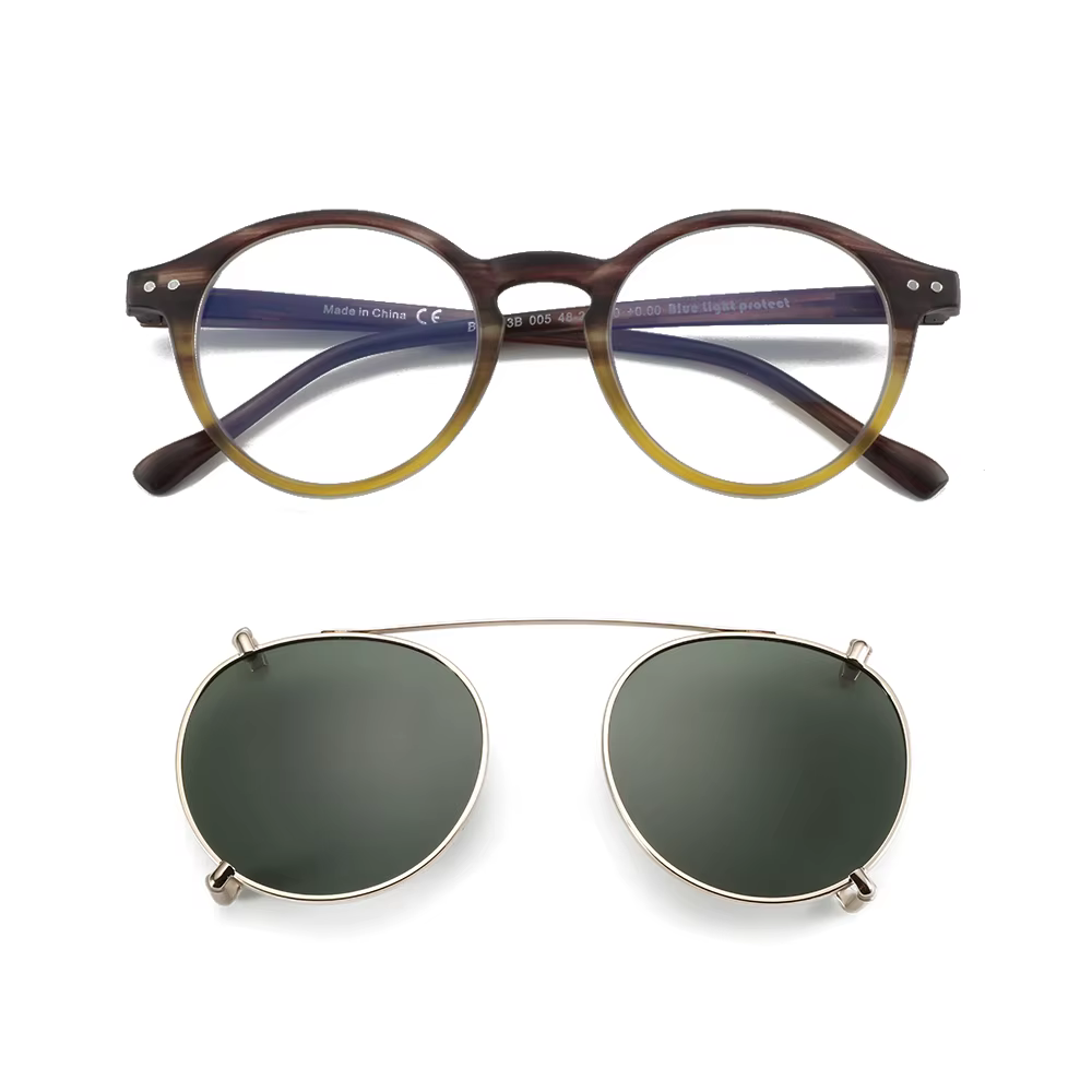 ZENOTTIC Steampunk Style Glasses (Anti Blue Light Blocking Eyewear) + Clip Lenses（Polarized Sunglasses Clips）for Women Men 2024