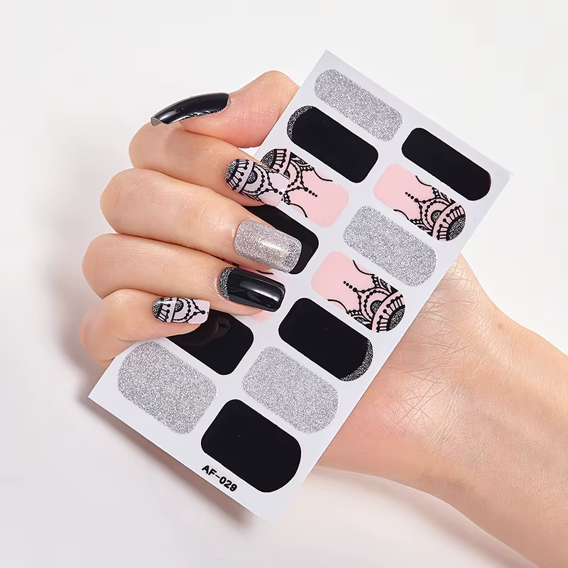 Full Cover Nail Stickers Nails Art Decoration Minimalist Design Self Adhesive Nail Sticker Nail Accesoires Nail Sticker set