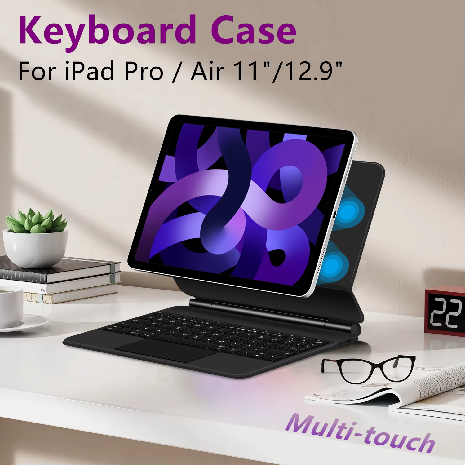 Magic Keyboard Case For iPad Pro 11 inch 12.9" M2 13 M4 Air 4th 5th ipad10 10th 10.9 Smart Cover Multi-touch Magnetic backlight
