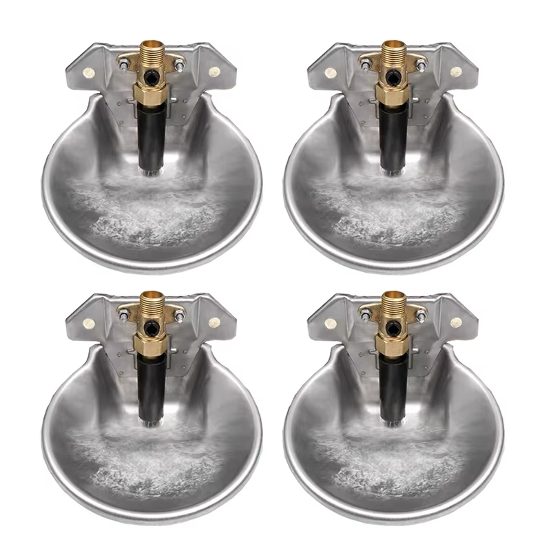4pcs Livestock Automatic Amniotic Fluid Bowl Sheep Lamb Drinker 1/2" Threaded Copper Valve