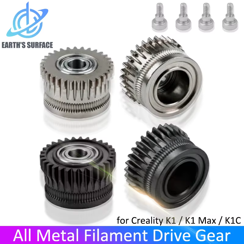 CR K1C Extruder K1 Gear All Metal Filament Drive Gear for Creality K1 Max Extruder Nickel Plated DLC Coating High Hardness Wear