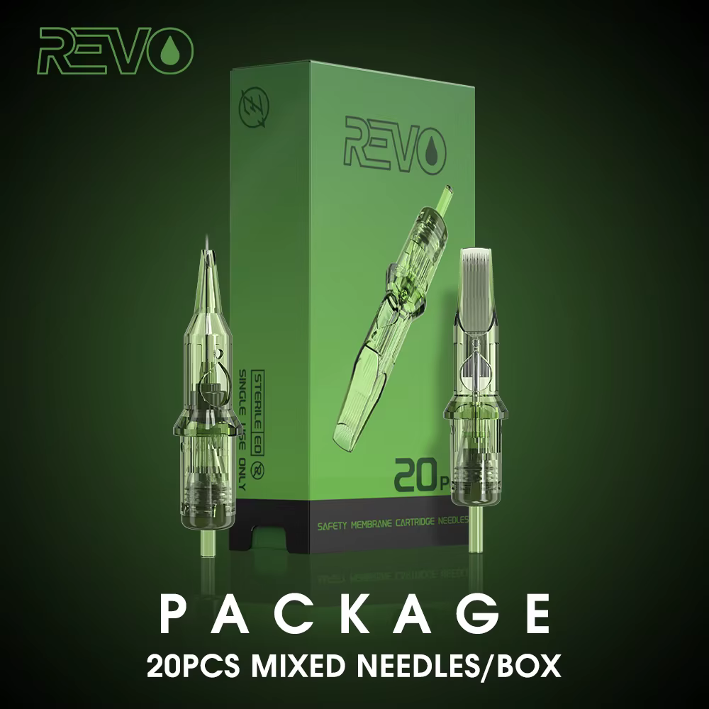 20pcs Mixed Sizes INKIN REVO Tattoo  Cartridge Needles Disposable Sterilized Safety Liner for Cartridge Tattoo Machine Pen