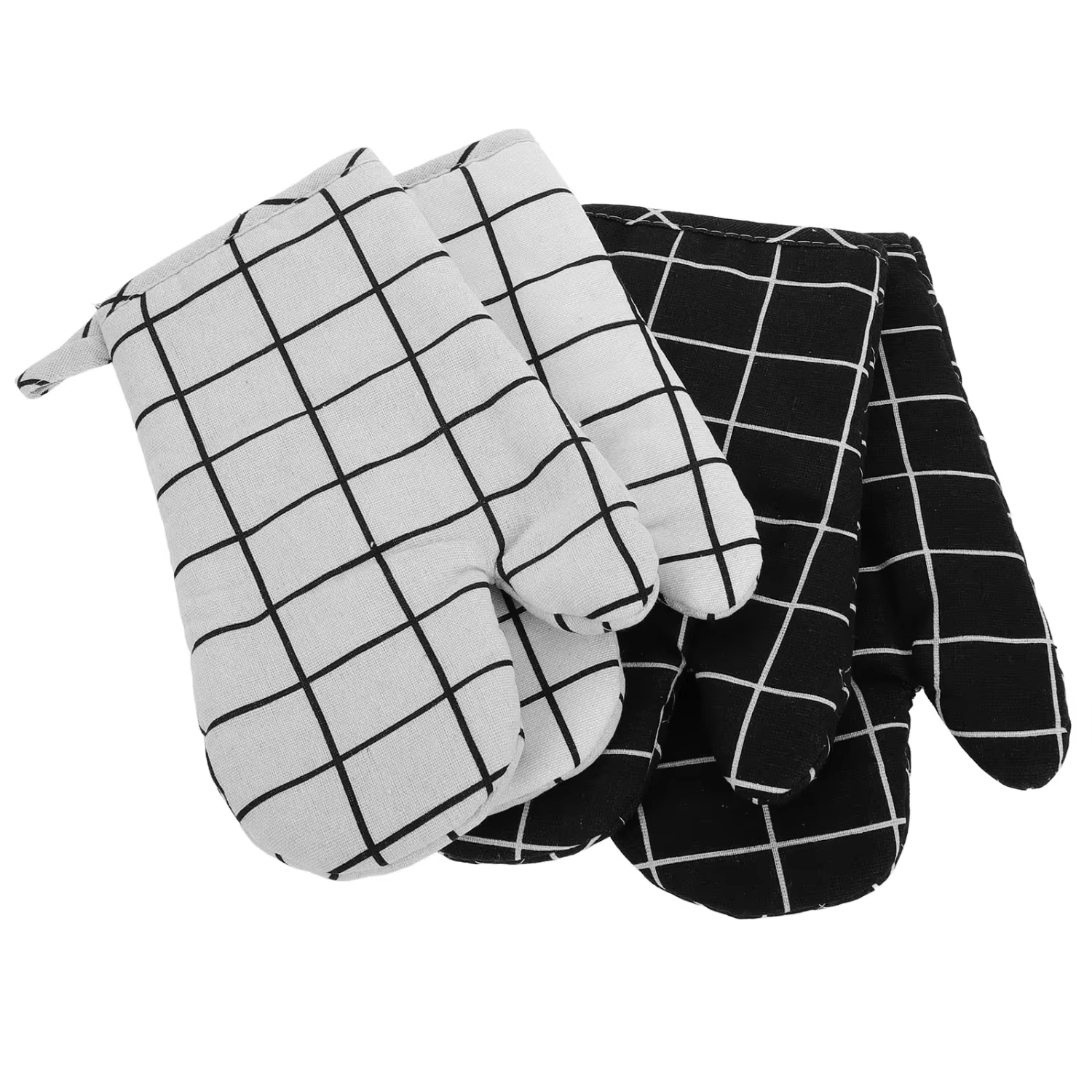 Microwave oven gloves, high temperature resistance mittens, women's mittens, funny cotton linen,
