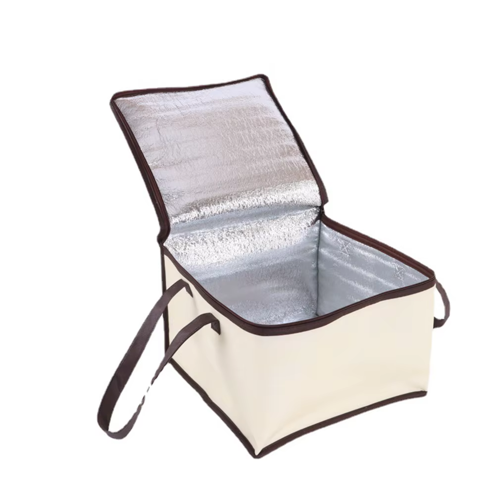 New Folding Non-woven Fabric Insulated Lunch Bag Portable Large Food Insulated Delivery Bag for Outdoor Picnic Food Thermal Bag