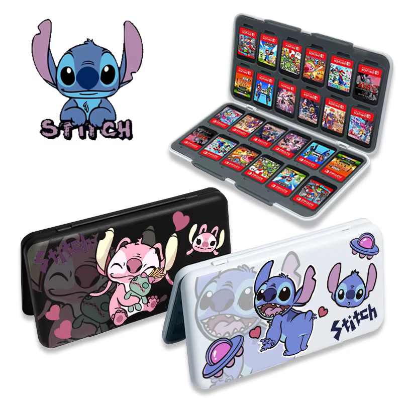 Disney Stitch 24 in 1 Game Card Case Holder for Nintendo Switch Magnetic Cartridge Box for Switch Oled Game Card Box Accessories