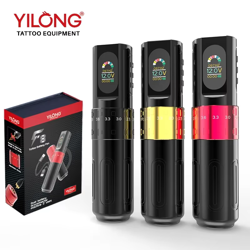 Professional Wireless Tattoo Machine Kit Adjustable Stroke 2.4-4.2mm OLED Display With Battery Tattoo Pen for Tattoo Artists