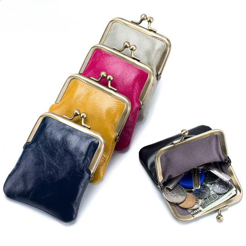 URBAN MASTER Coin Purse for Women Small Clip New Retro Fashion Genuine Cow Leather Short Wallet Europe Style 2033
