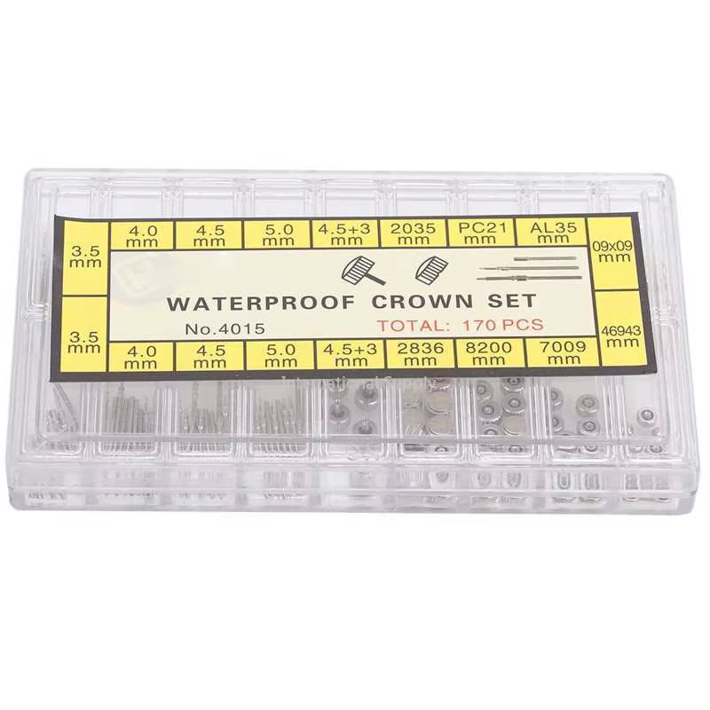 Watch Crown Spring Parts Replacement Assorted Dome Flat Head Watch Accessories Repair Tool Kit For Watchmaker Repair Tool