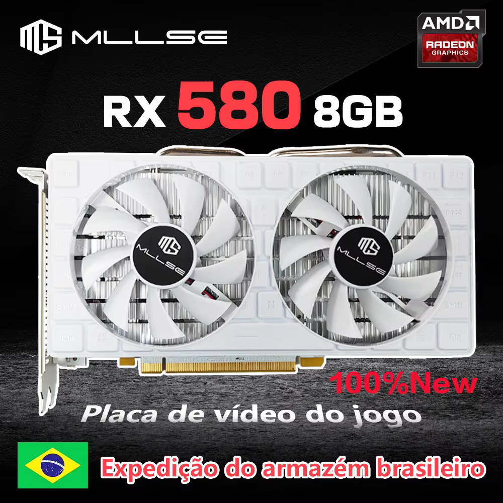MLLSE AMD RX 580 8GB 2048SP 6Pin Placa De Video Gaming Graphics Card GDDR5 256Bit PCI Express 3.0 ×16 Radeon GPU rx580 8g