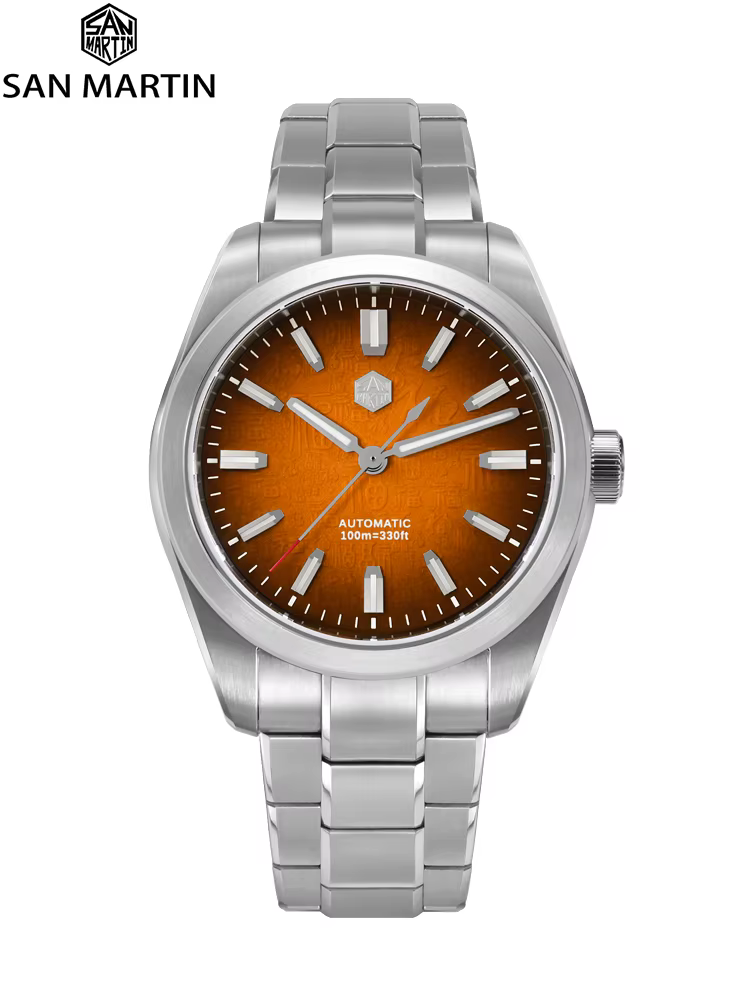 San Martin Miyota 9039 39mm Men Watch Chinese Original Design "Hundred Blessings" Dial Gada Mechanical Watches Waterproof SN0144