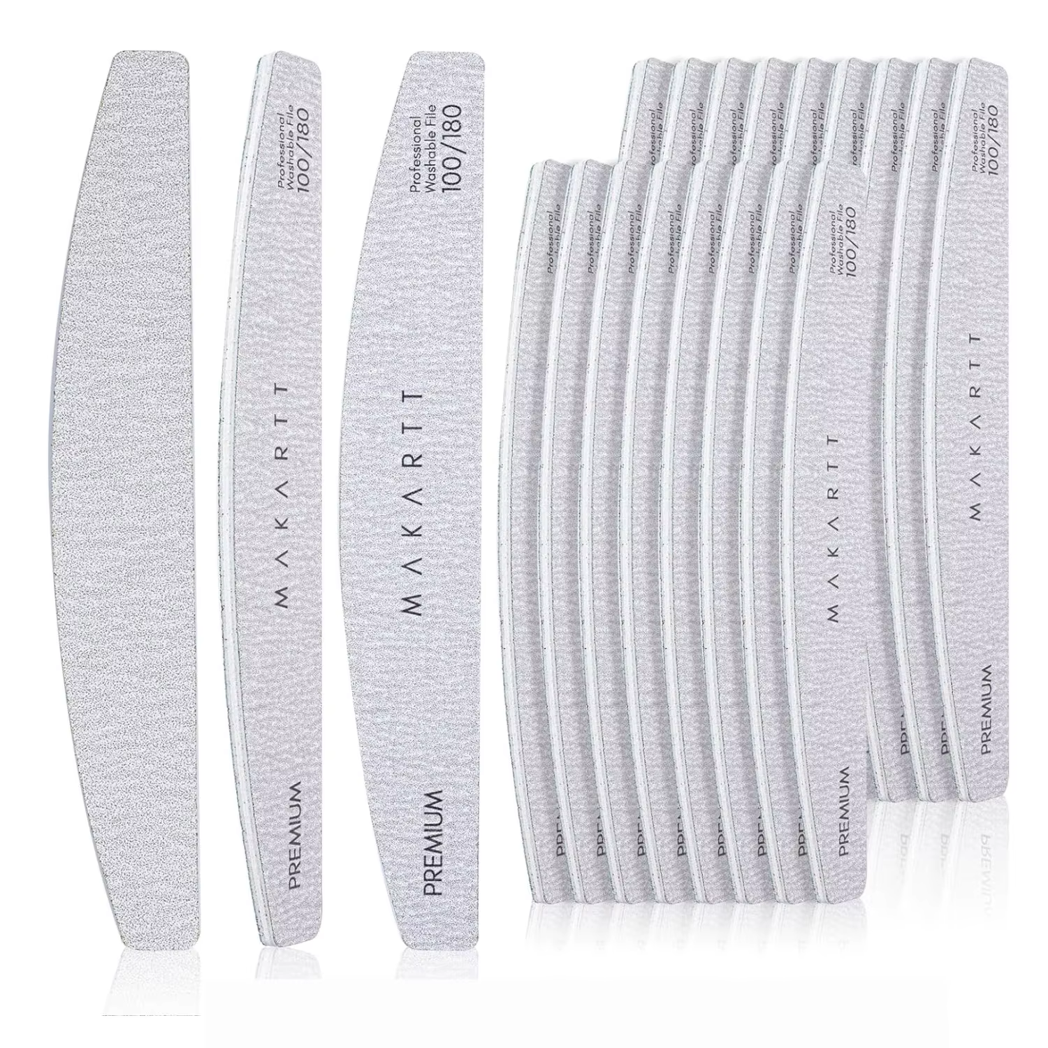 10pcs  Nail Files Set 100/180 150/150 Makartt Nails Buffering Files Washable Double-Side 100 180 Emery Board Manicure Supplies