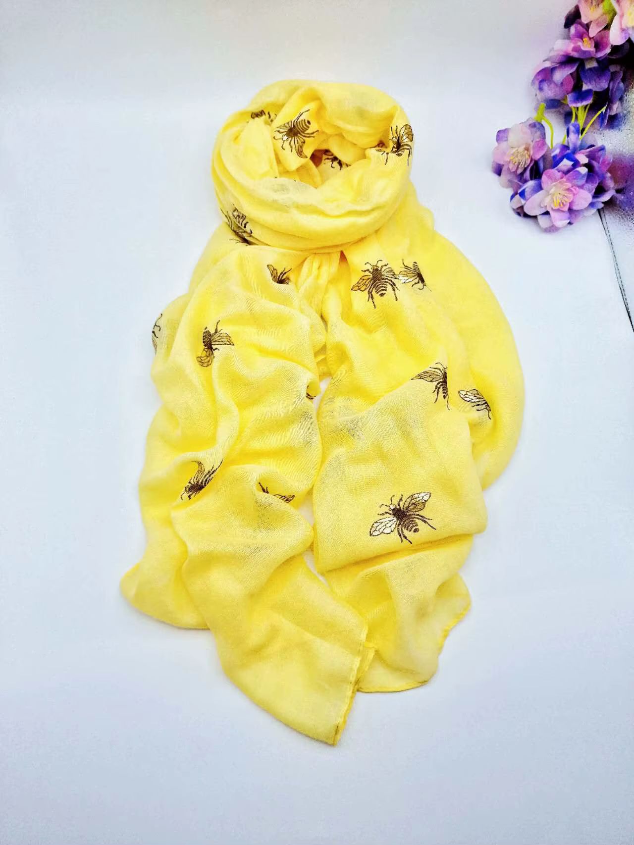 Large Scarfs For Women Lightweight Floral Bee Print Cotton Cotton Blend Scarves And Wraps For Winter Shawl