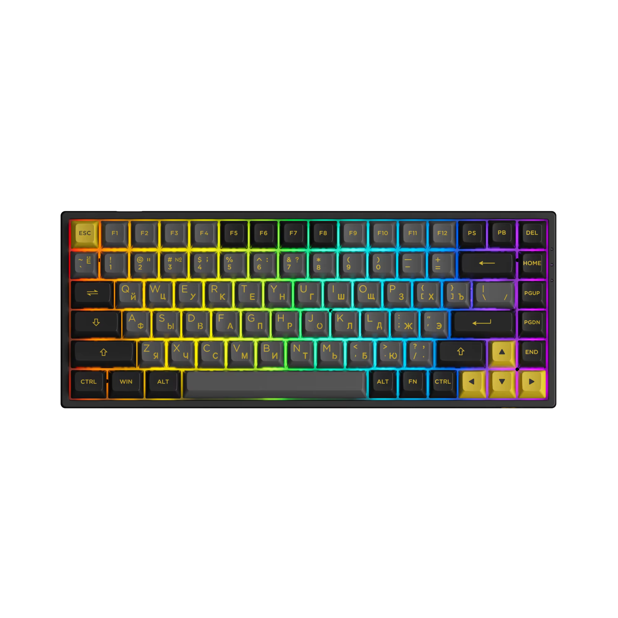 Akko 3084B Plus Black&Gold Russian/English RGB Hot-Swap Wireless Mechanical Gaming Keyboard  Multi-Modes BT 5.0/2.4GHz/Type-C