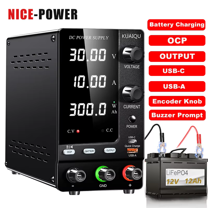 NICE-POWER Adjustable Regulated LAB DC Power Supply 15V 30V 10A Voltage Regulator Current Stabilizer 60V 120V Switching Power