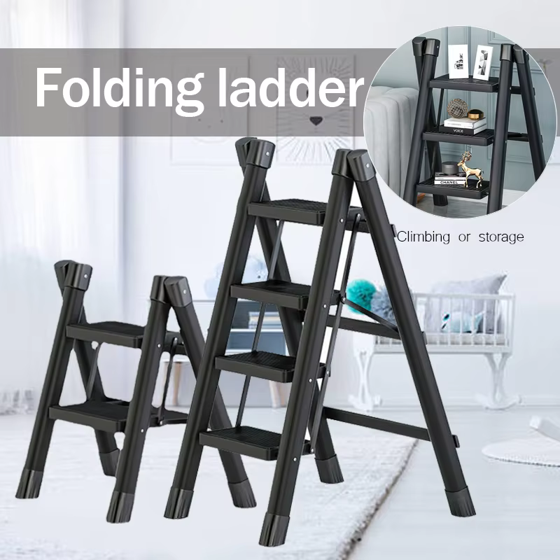 Folding Ladder Foldable House Ladder Portable Ladder Chair for Home Anti-slip Herringbone Stairs Kitchen Folding Step Stool