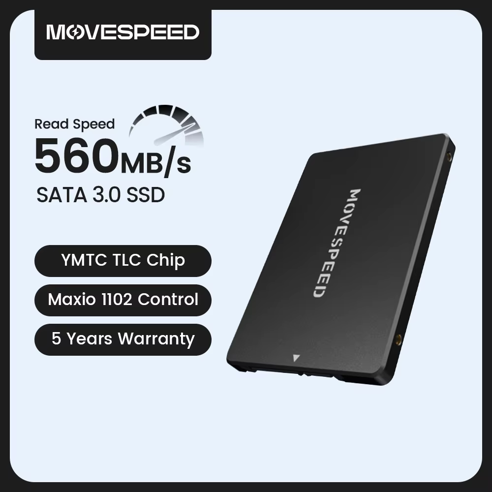 MOVESPEED 560MB/s SATA 3.0 SSD Internal Solid State Drive TLC Chip 2.5" SSD SATA III Drive for Desktop Laptop