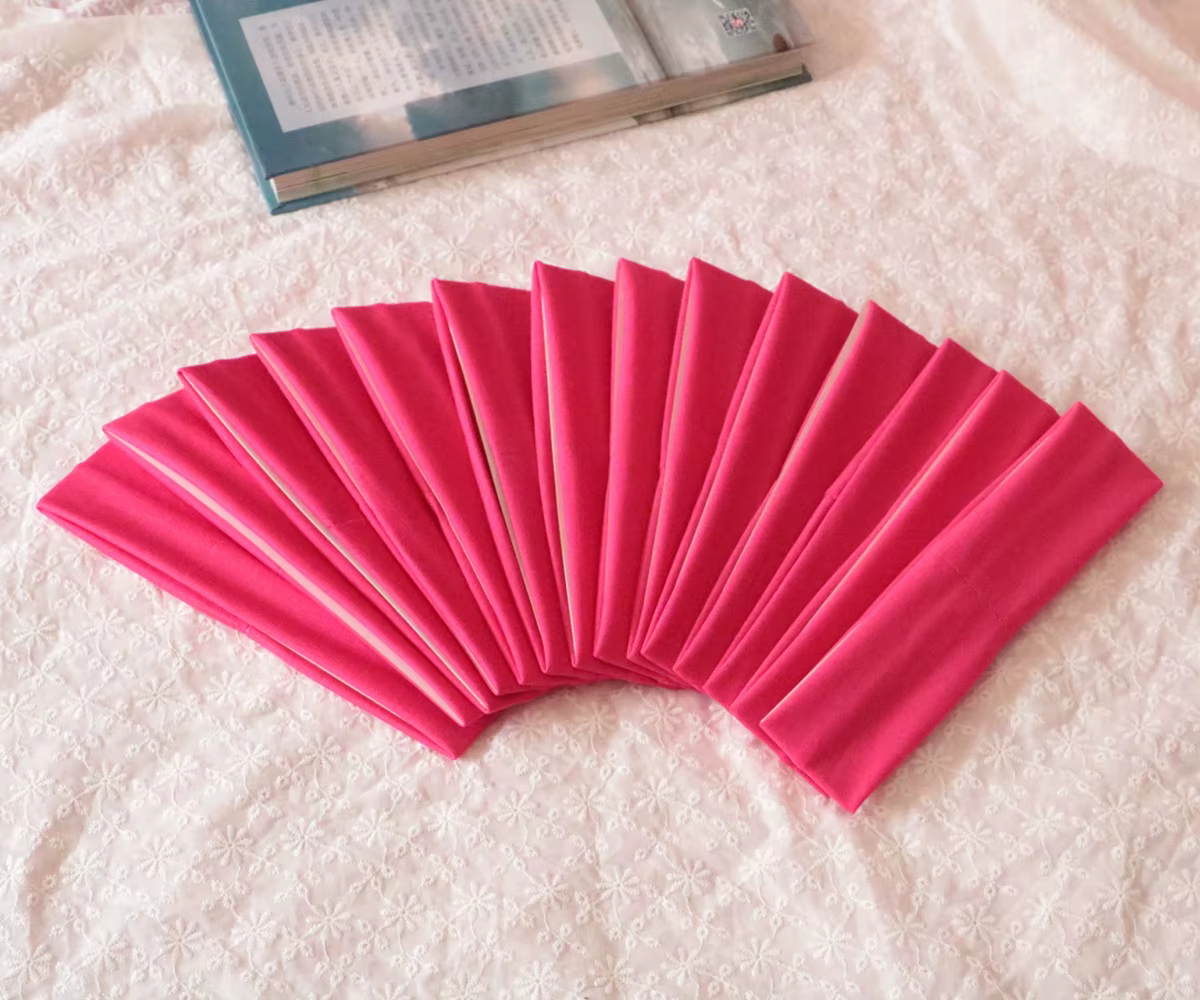 14pcs Rose Red Sport Headband Elastic Yoga Hair Bands Running Fitness Headwear Gym Hairband Jogging Sweatband Yoga Accessories