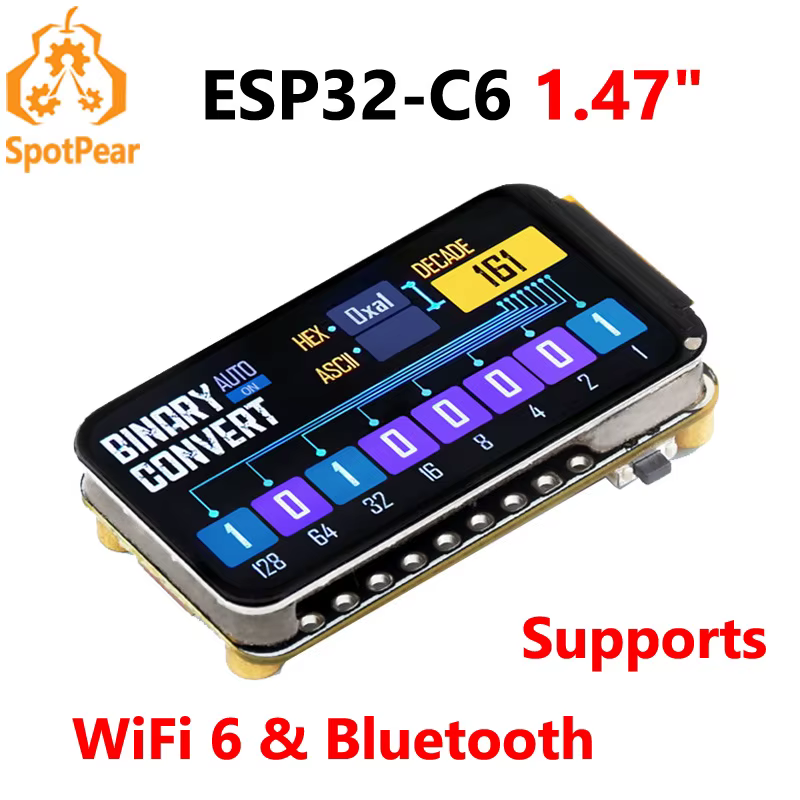 Waveshare ESP32-C6 1.47inch Display Development Board 172×320 Supports WiFi 6 & Bluetooth ESP32 With 1.47 inch Display Type-C