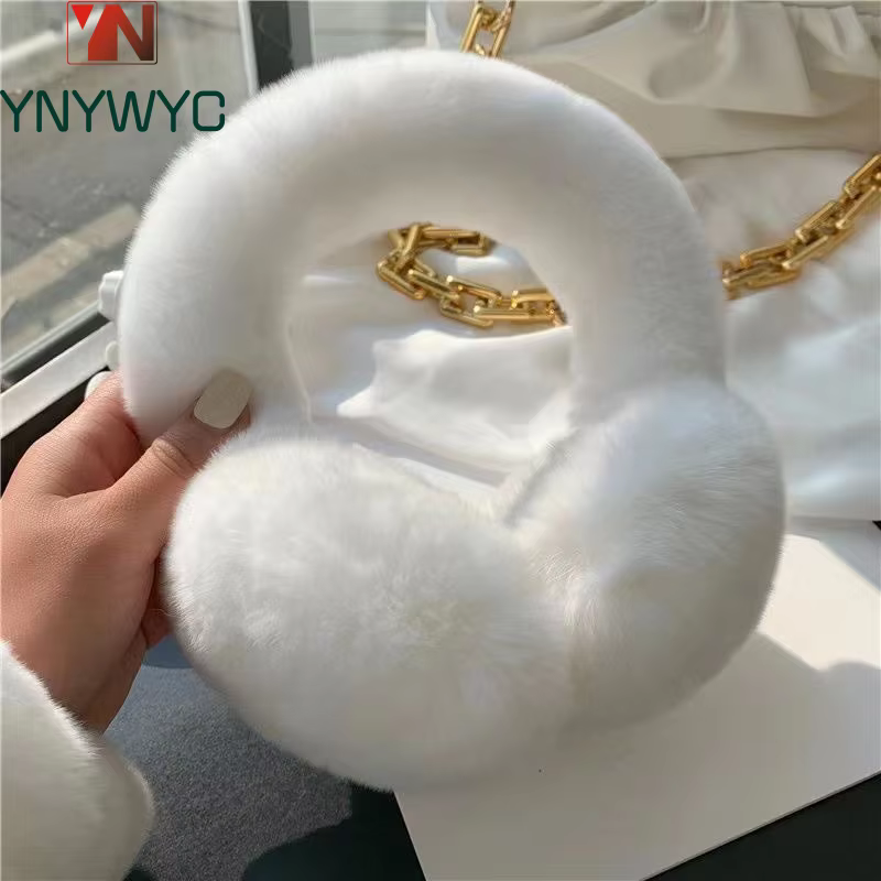 Ear Muffs For Women Winter EarWarmers Soft Warm Cable Furry Real Rex Rabbit Ear Covers For Cold Weather