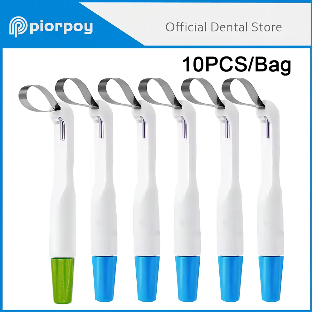PIORPOY 10Pcs Dental Matrix Band Matrice Adjustable Ring System Stainless Steel Standard And Curved Pre Formed 4.5/6MM Dentistry