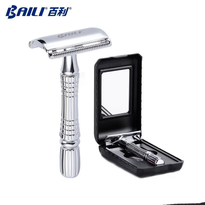 BAILI Adjustable Safety Razor Manual  Double Edge Classic Mens Shaving Mild to Aggressive Hair Removal Shaver it with 1 Blades