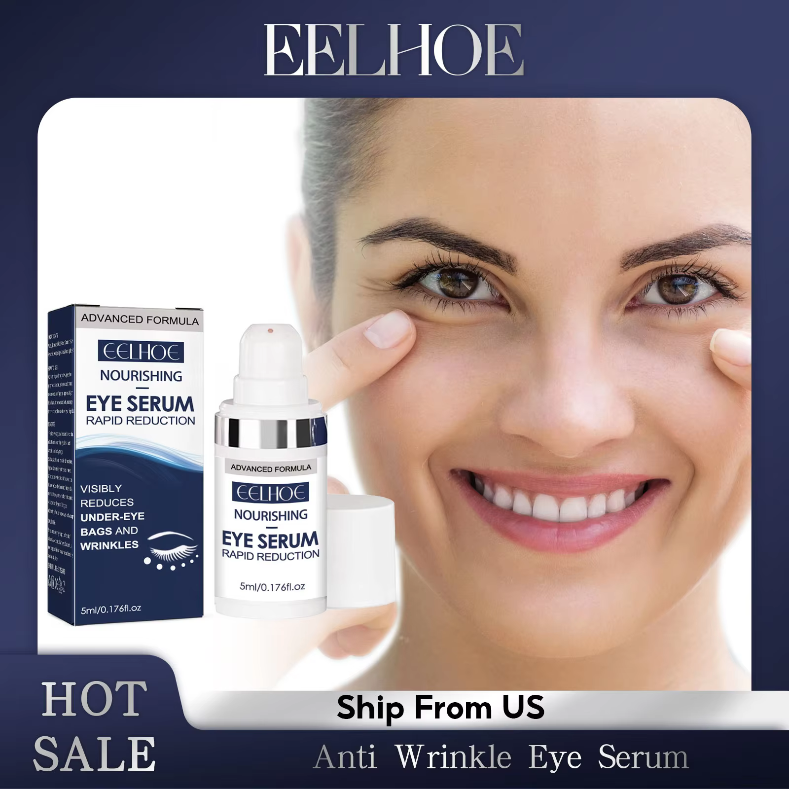 EELHOE Eye Essence Anti Wrinkle Dark Circles Remover Facial Serum Nourish Lifting Firming Eye Cream Lifting Firming Skin Care