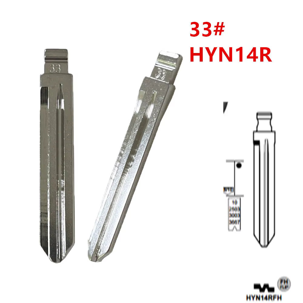10pcs HYN14R Flip Blank Key Blade 33# HYN14RFH for Hyundai Accent HYN14RFH Key Blade for KD Keydiy Xhorse VVDI Remotes Key Blank