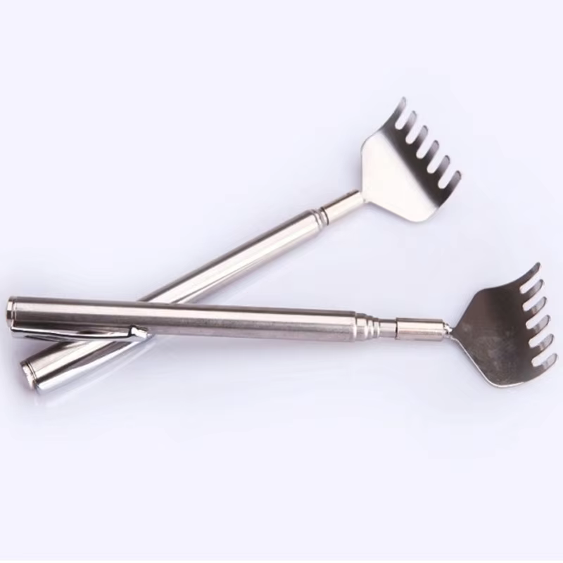 Home Scratching Massage Kit Stainless Steel Portable Telescopic Extendable Back Scratcher Clip Tools