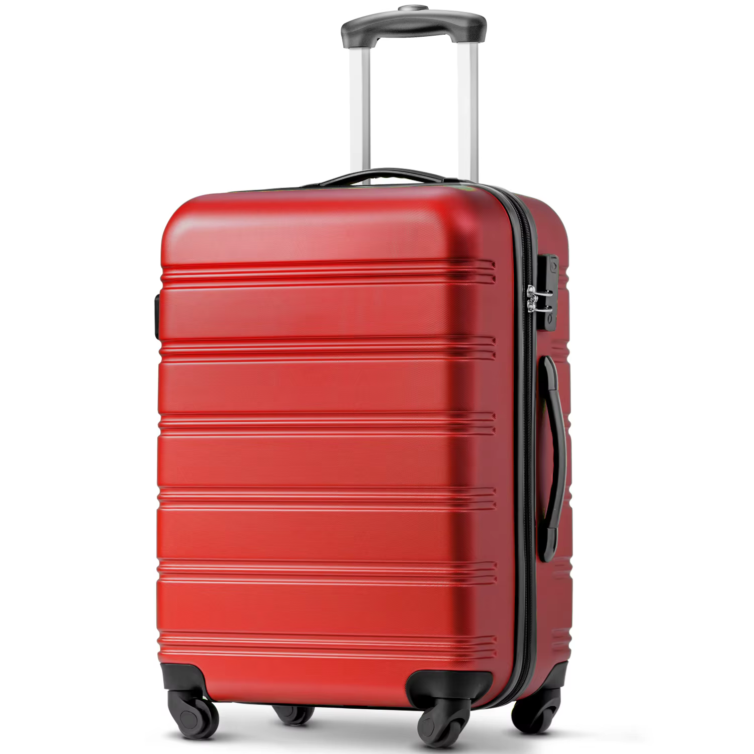 24" Hard Shell Suitcase-Silent Universal Wheel, Extendable, Adjustable Telescoping Handle and Secure Combination Lock
