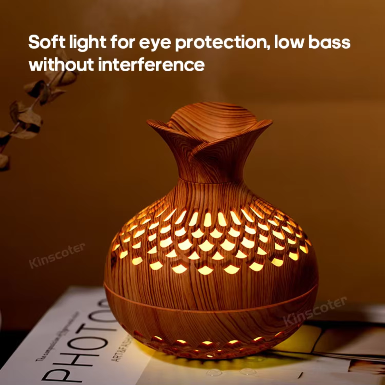 Vase Aromatera Diffuser 300ml Wood-Gare Portable Air Humiator Essential Oil Diffuser for spray base