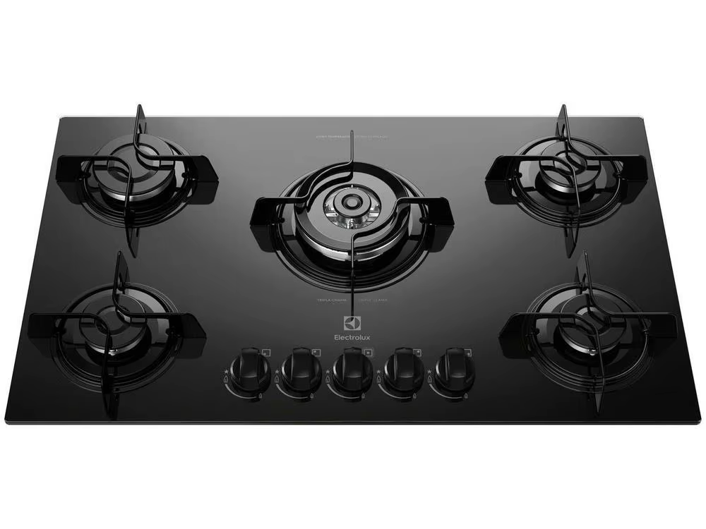 Cooktop 5 Bocas Electrolux LPG Gas Black-Bivolt