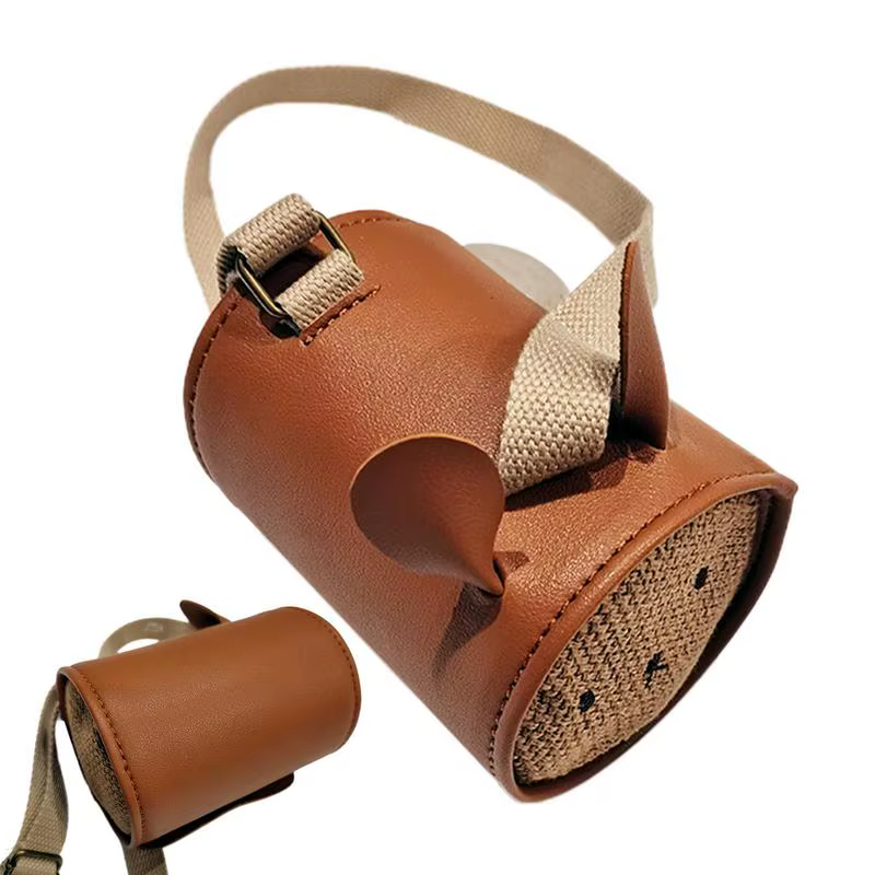 Kids Crossbody Bag Cartoon Coin Purse With Adjustable Shoulder Strap Bunny Ear Design PU Leather Snap Design Bag For Boy