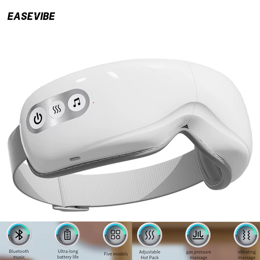 Easevibe Eye massager 3Dflex Airbag Vibration Bluetooth Music Eye Care Instrument Hot Compress Eye Massage Glasses Fatigue Pouch