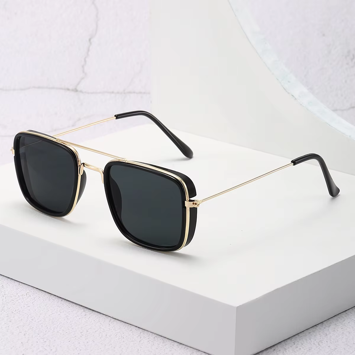 Fashion Sunglasses European and American Metal Small square Frame Korean Version Glasses Retro Square Sunglasses UV Protection