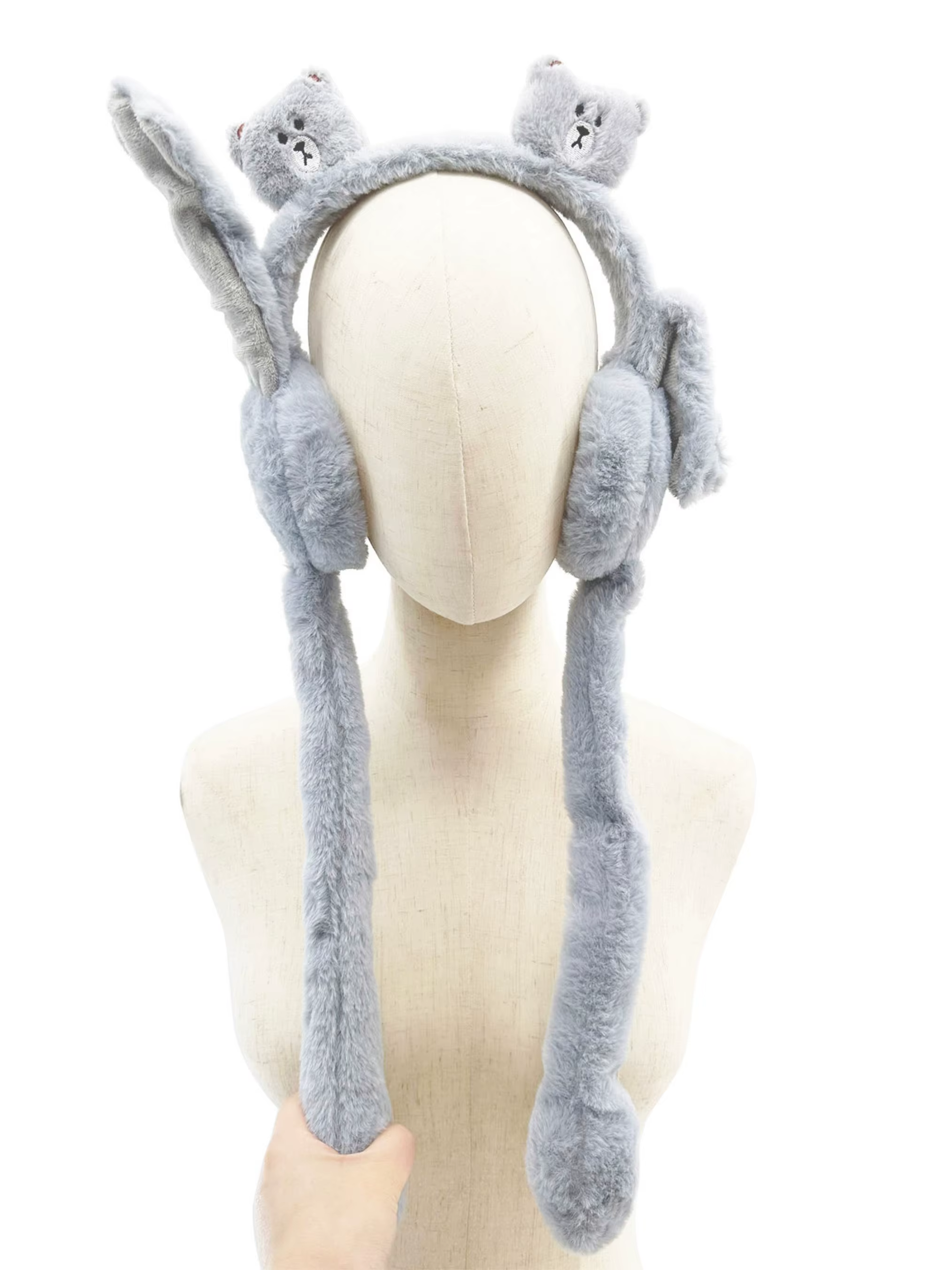 "Earmuffs Plush Ear Warmer Novelty Winter Warm  Earmuffs Funny Ear Moving Jumping Earflaps Ears Protector for Women Girlsbea