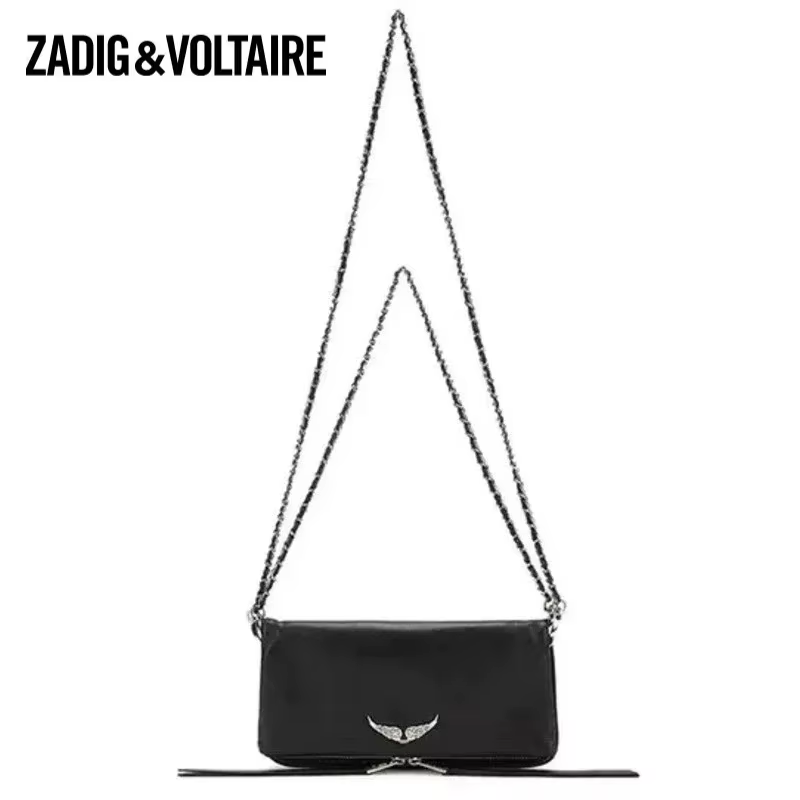 Women zadig bag ZADIG & VOLTAIRE Women Wings Classic ZV Bags Vintage Black Rocky Studded Shoulder Crossbody Party Sachet
