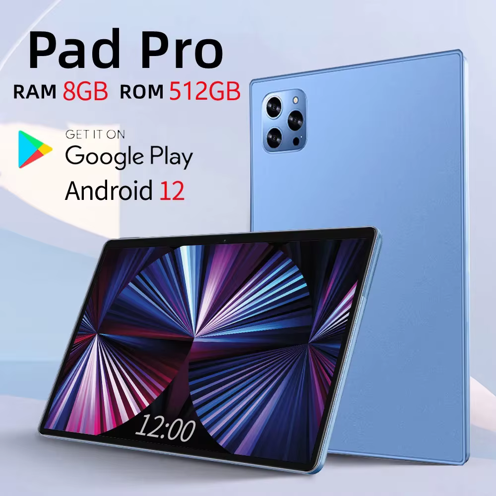 New 5G Pad Global 10.1 Inch Tablet Pc 10 core 8GB RAM 512GB ROM Dual SIM Cards 3G/4G LTE 5G WiFi Tablet Pc  Android 12