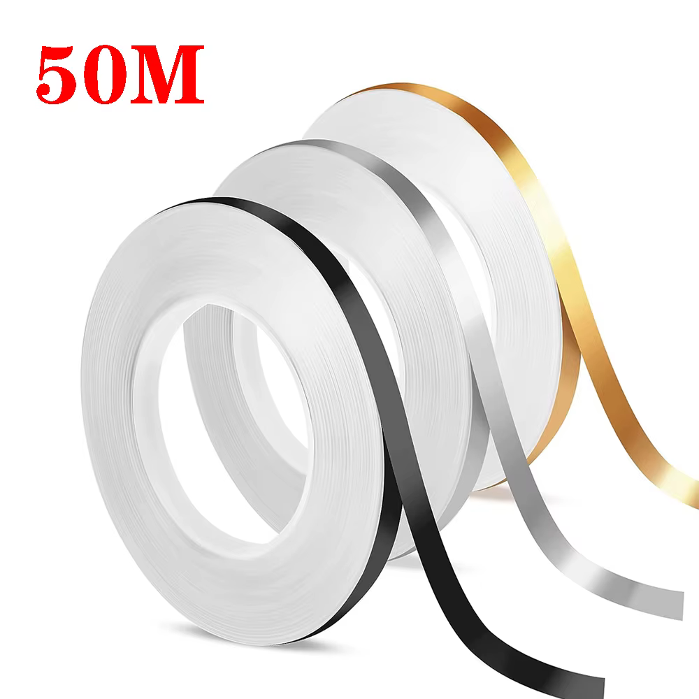 50M Tile Beauty Seam Stickers Tape 0.5/1cm Width Self-Adhesive Floor Waterproof Wall Gap Sealing Foil Decor StripTape for Room