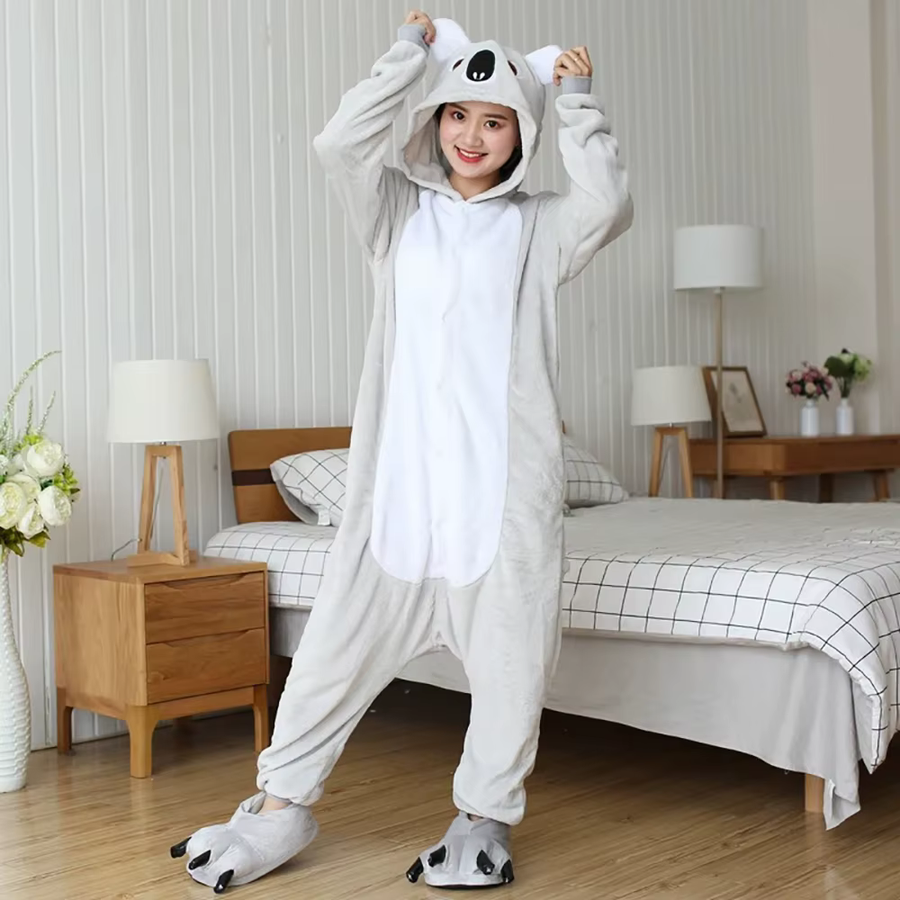 Koala Onesies Unisex Winter Unicorn Panda  Onesies Women Men Nightwear Anime Cosplay Costumes Adults Sleepwear Pajamas