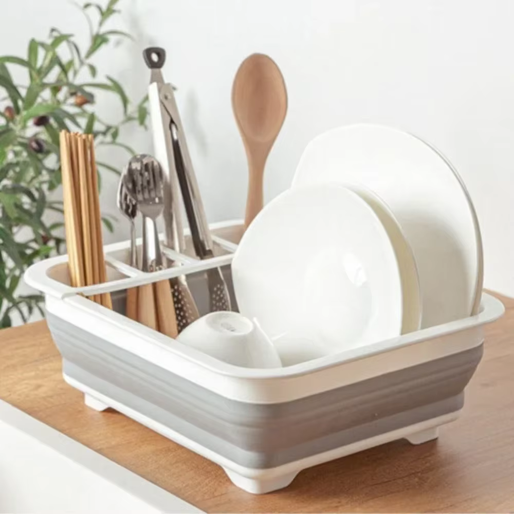 Folding drain bowl rack, dishes drain box rack, household bowl and chopstick water filter rack, dish sink ship