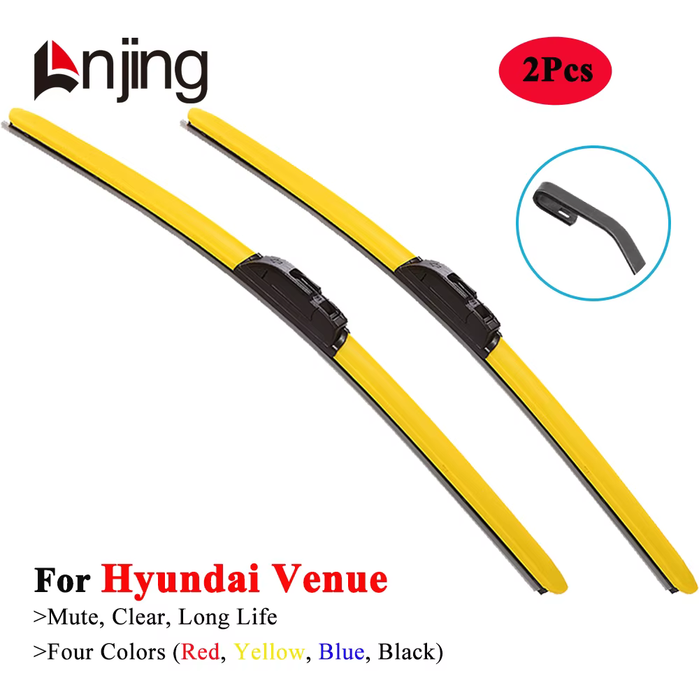 LNJING Colorful Wiper Blades For Hyundai Venue SUV QX 2019 2020 2021 2022 2023 2024 Car Exterior Accessories Windshield Brushes