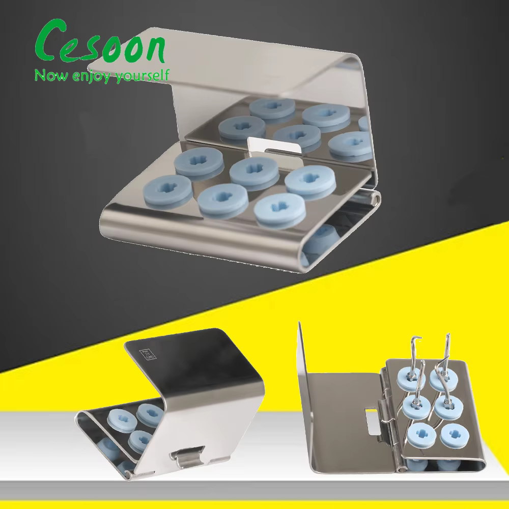 6 Holes Dental Ultrasonic Scaler Tips Holder Stand Auotclavable Sterilizer Endo File Disinfection Box Fit Dentistry Equipment