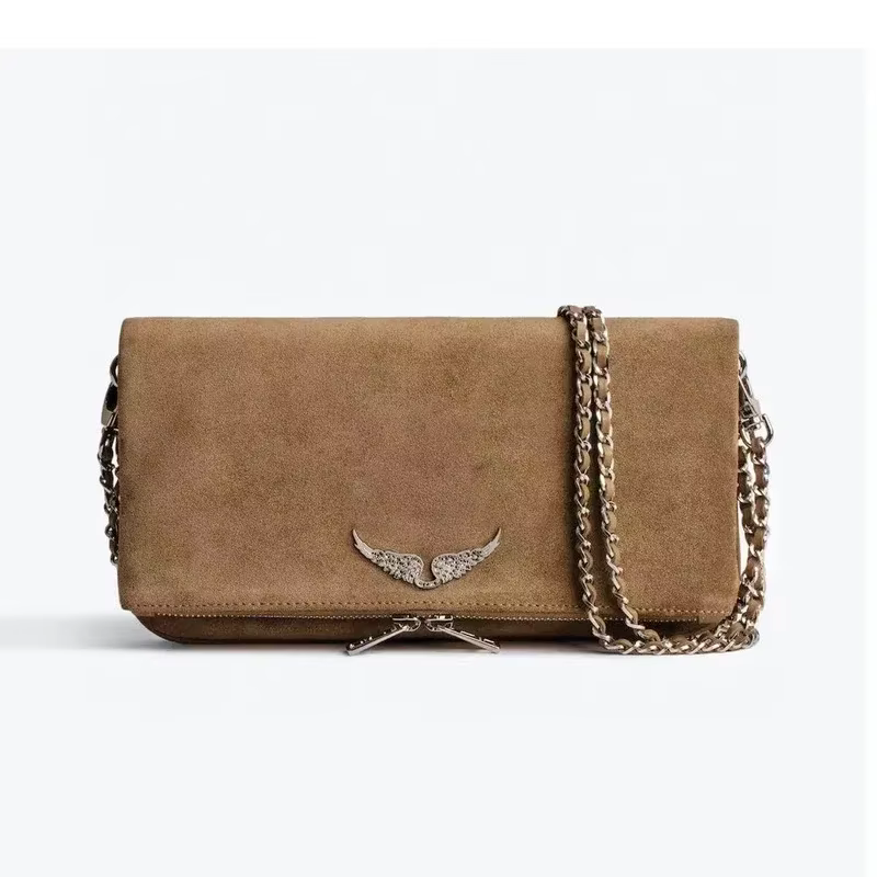 ZADIG & VOLTAIRE Bag Luxury Designer Brand Women Wings Classic Bags Vintage Black Rocky Studded Shoulder Crossbody Party Sachet